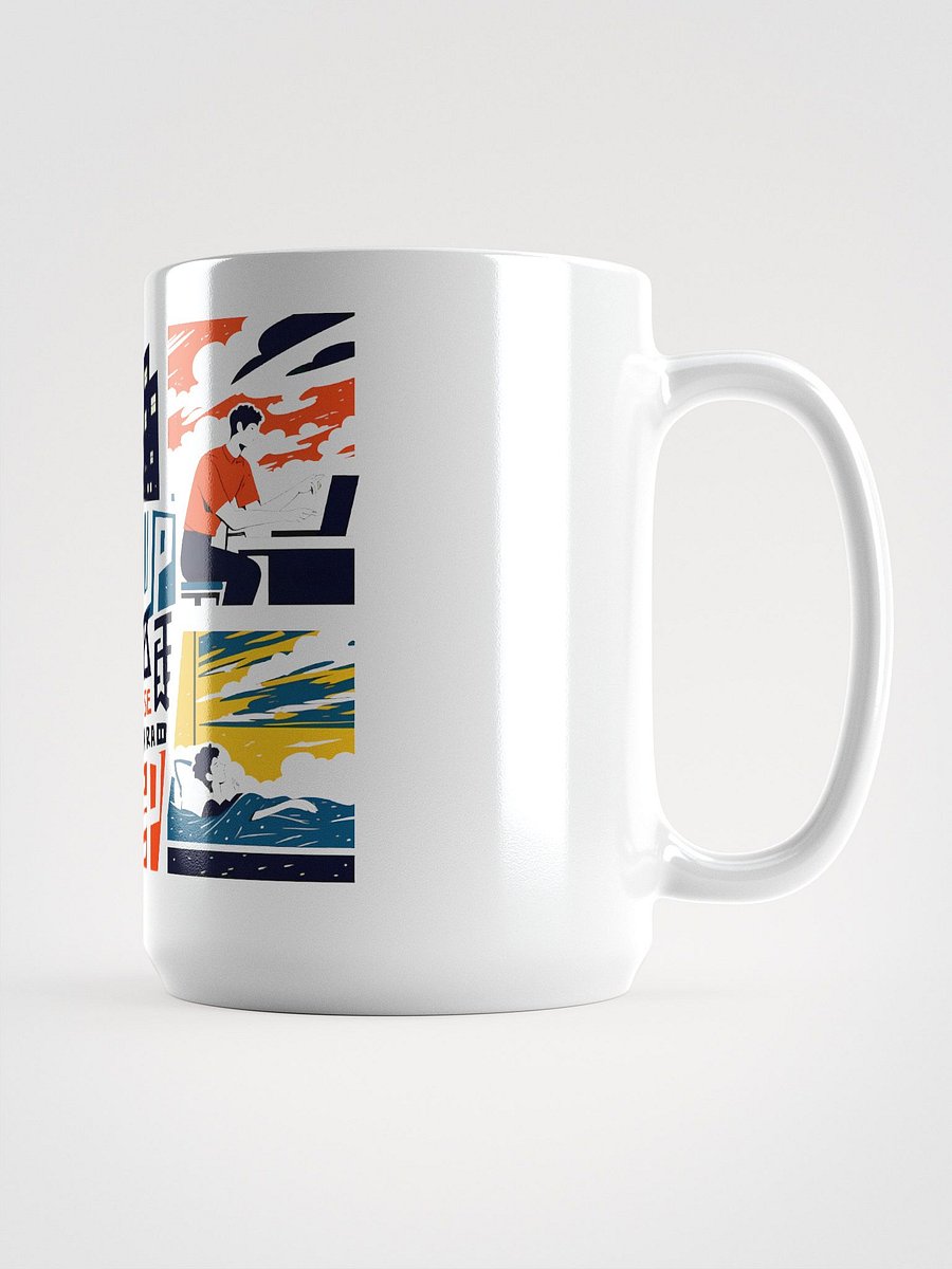 City Life Balance Poster | Wake, Work, Rest Art Glossy Mug product image (1)