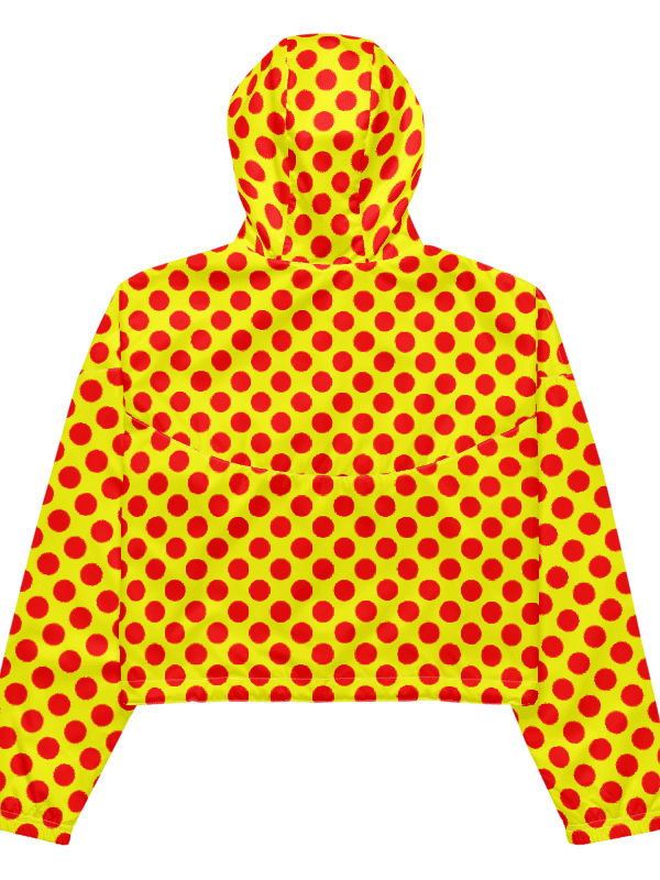 Red Polka Dots on Yellow Unisex Windbreaker product image (5)