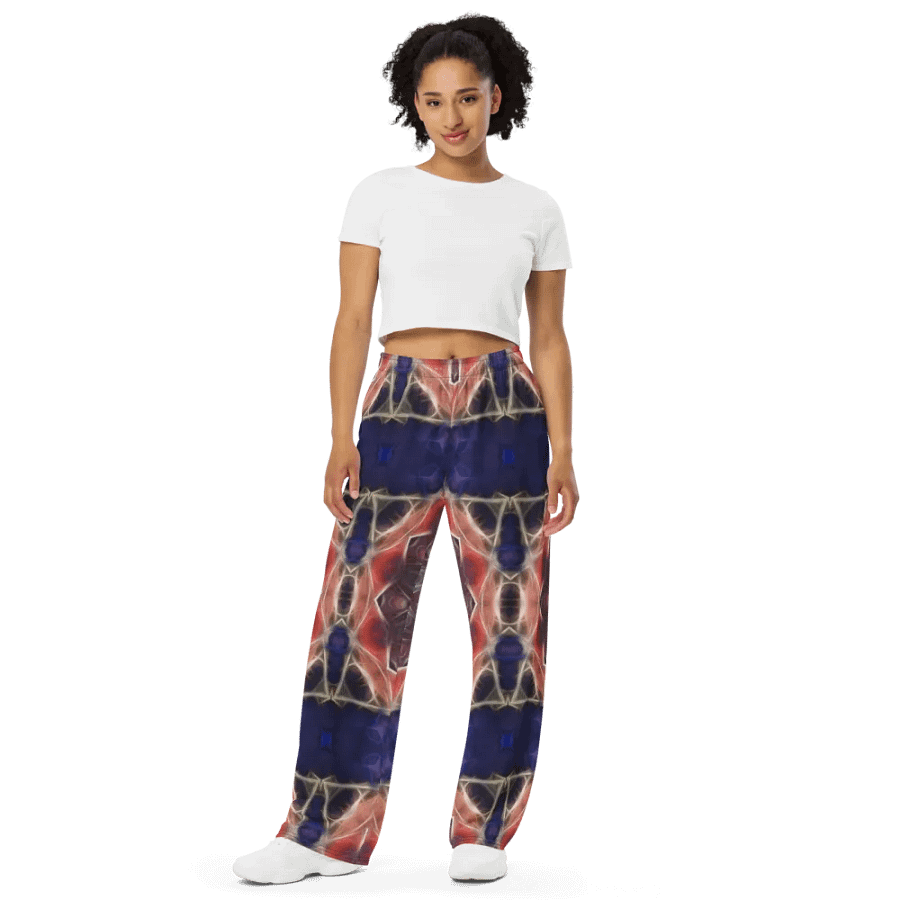 Peachy and Yellow Kaleidoscope Wideleg Pants product image (9)