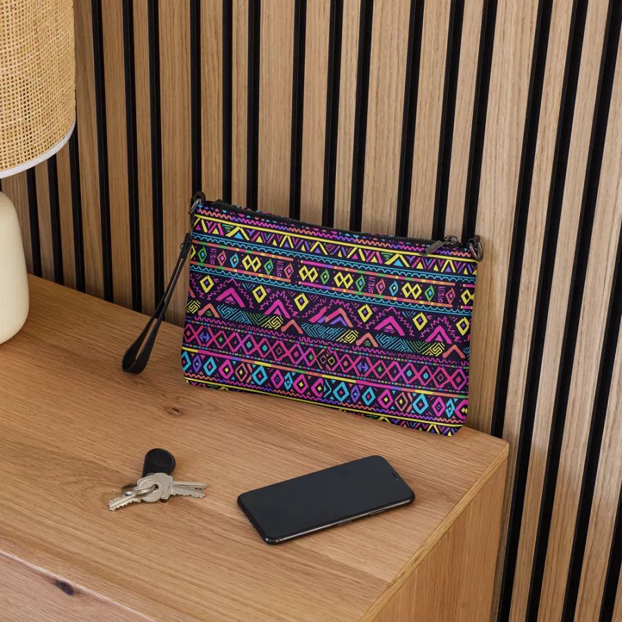 Neon Tribal Geometry Adventure Crossbody Bag product image (5)