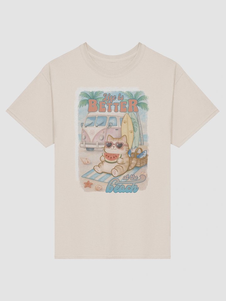 Summer Surf Cat -Unisex Tee Heavyweight product image (12)
