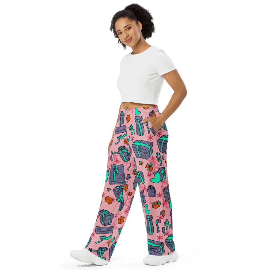 Blue Presents on Red Wideleg Pants product image (4)