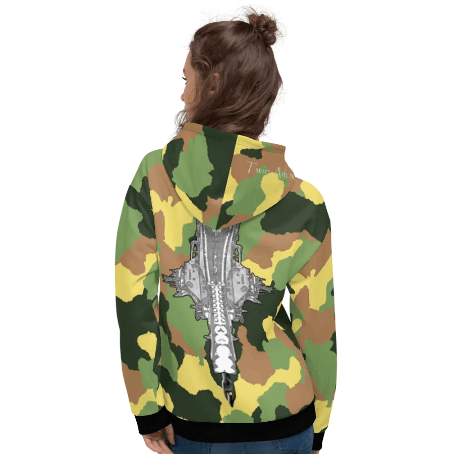 1 Green Camouflage Foss double tug Sketch Hoodie product image (11)