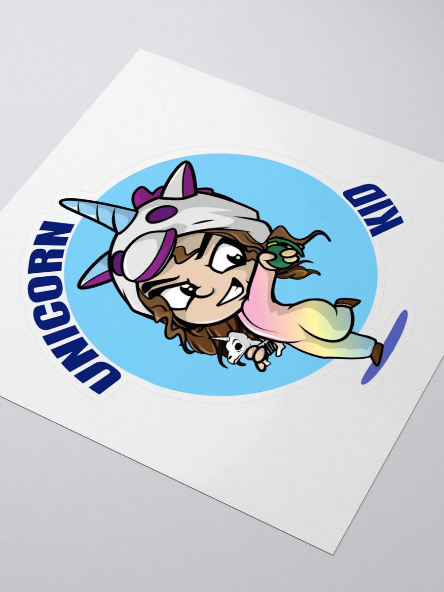 Unicorn Kid Kiss Cut Sticker Blue product image (9)
