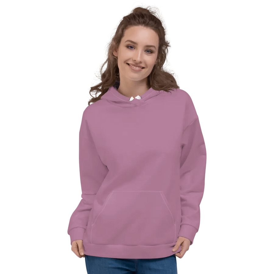 Plain Medium Dark Lilac Purple Soft Summer Unisex Recycled Polyester Heavyweight Premium Hoodie by Treasure Pie product image (4)