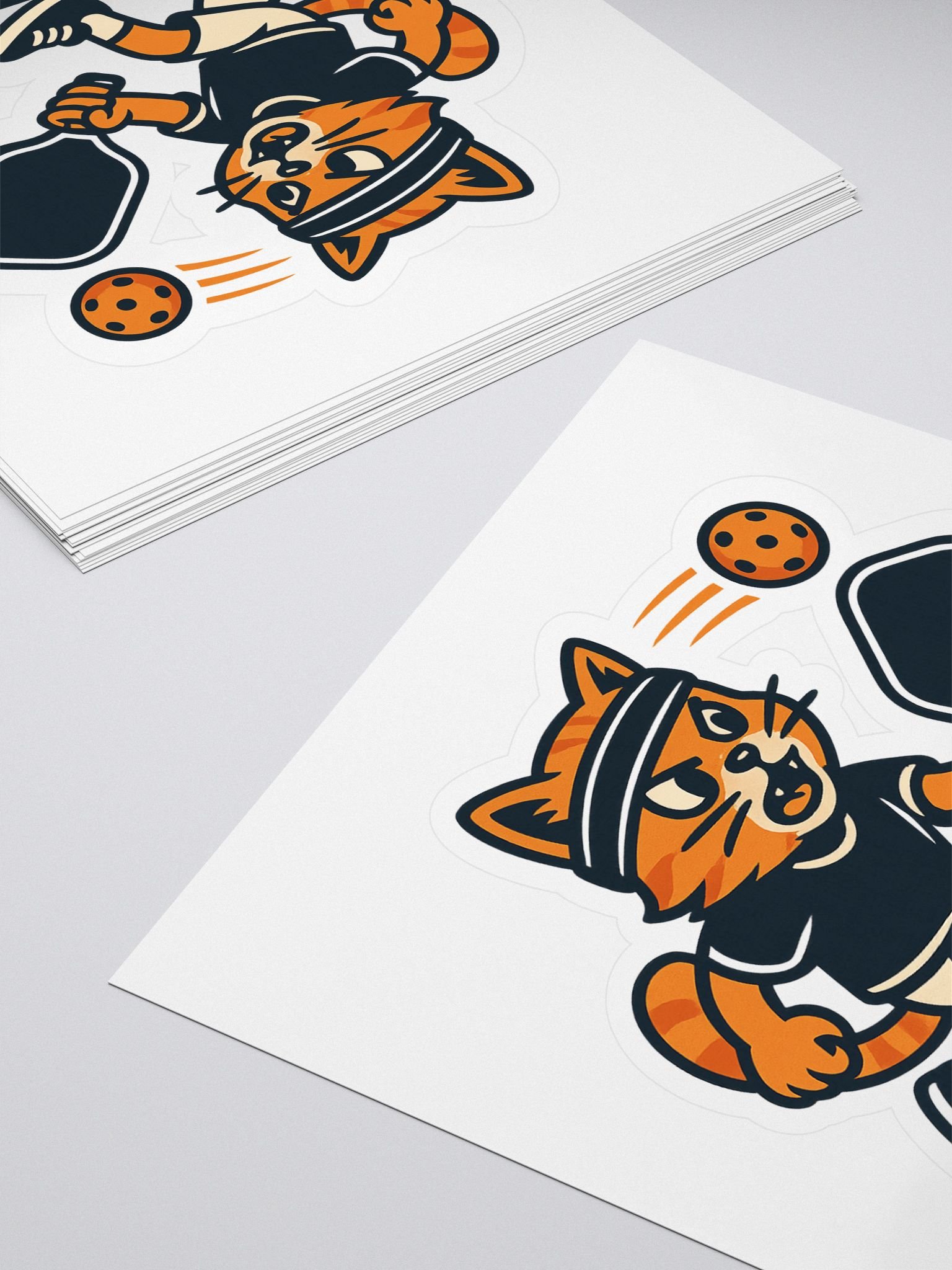 Tiger Cat Pickleball Vinyl Sticker – Retro Sports Design Waterproof Decal for Gear & Accessories product image (4)