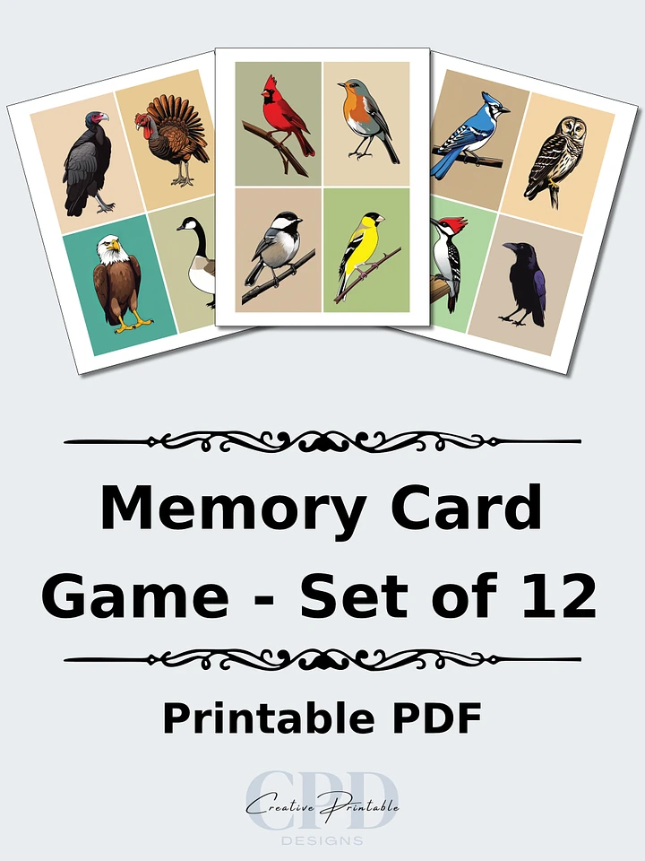 Printable Memory Card Game - Woodland Birds product image (1)