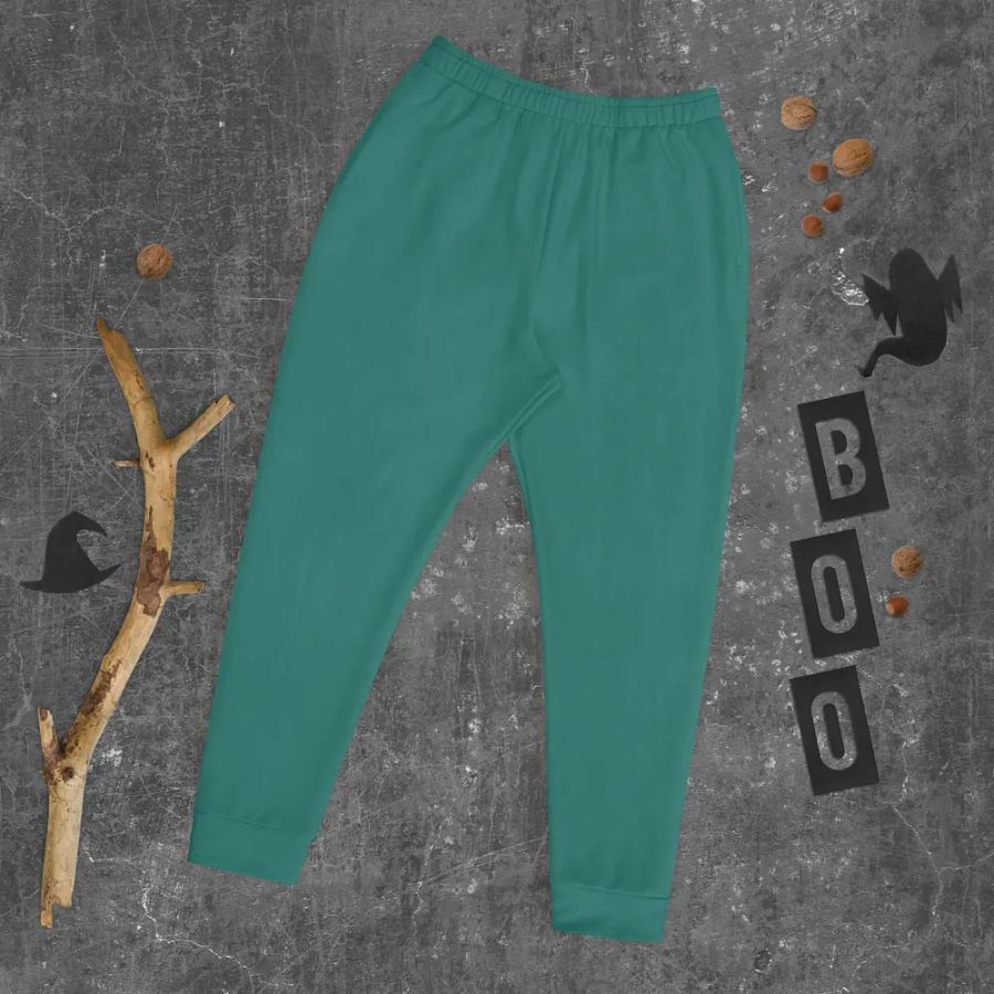 Plain Medium Teal Green True Summer Recycled Polyester Premium Men's Joggers by Treasure Pie product image (9)
