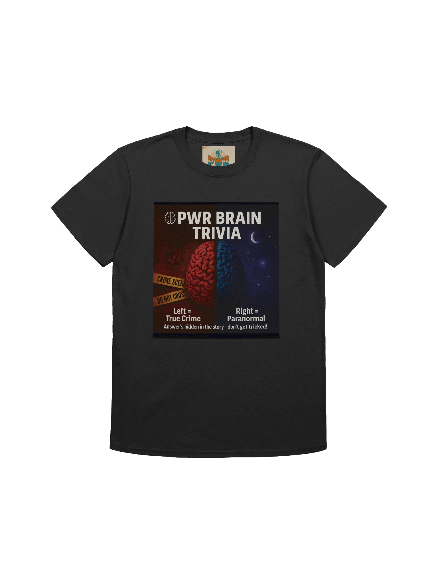 Unisex PWR Brain Trivia Black T Shirt product image (1)