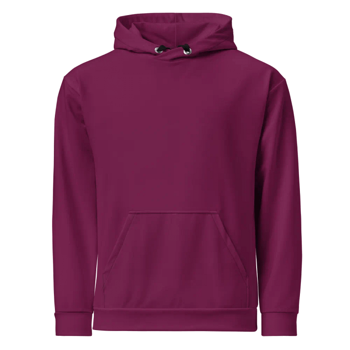 Plain Dark Burgundy Red True Summer Unisex Recycled Polyester Heavyweight Premium Hoodie by Treasure Pie product image (1)