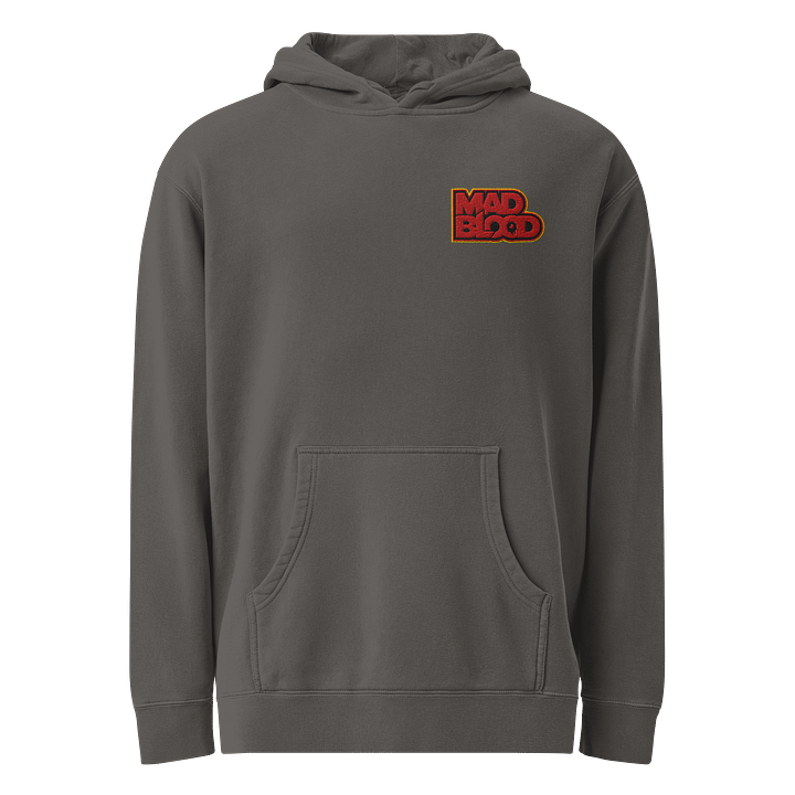 Mad Blood Logo Pigment Dyed Hoodie (Stitched Logo) product image (1)