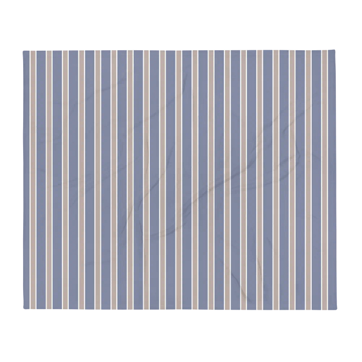 HAMPTONS CHIC - BLUE BEIGE CLASSIC STRIPES PLUSH VELVET BLANKET product image (2)