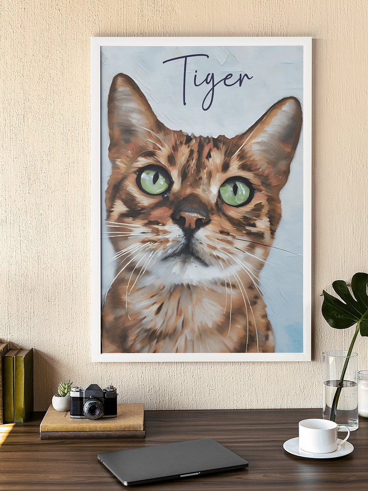 YOUR CAT! / FRAMED HIGH-QUALITY MATTE POSTER / PERSONALIZED NAME / DIGITAL ART / 18" X 24" product image (1)
