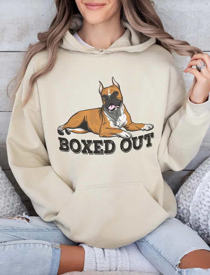 Boxed Out Hooded Sweatshirt of a Boxer Dog(Cropped) | Funny Hoodie for Boxer Paw-rents product image (18)