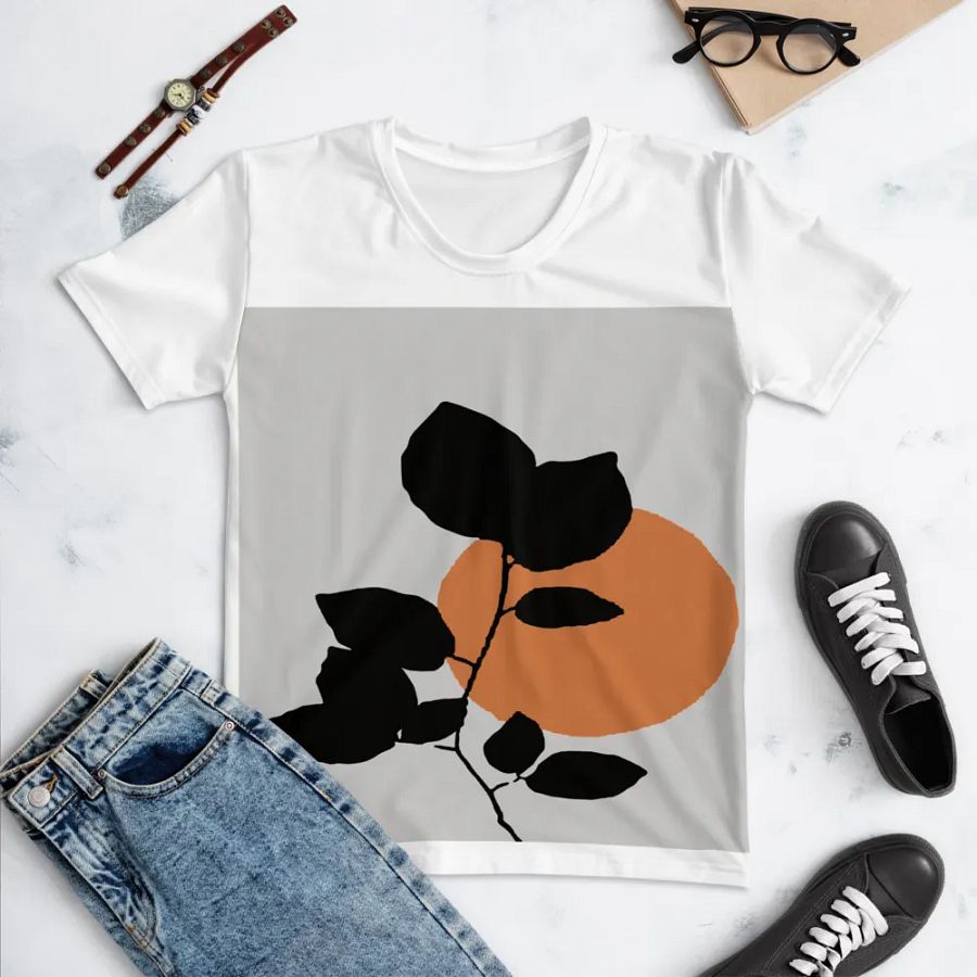 Hand-Drawn Flat Design Flower Outline Unisex T-Shirt DT006 product image (7)