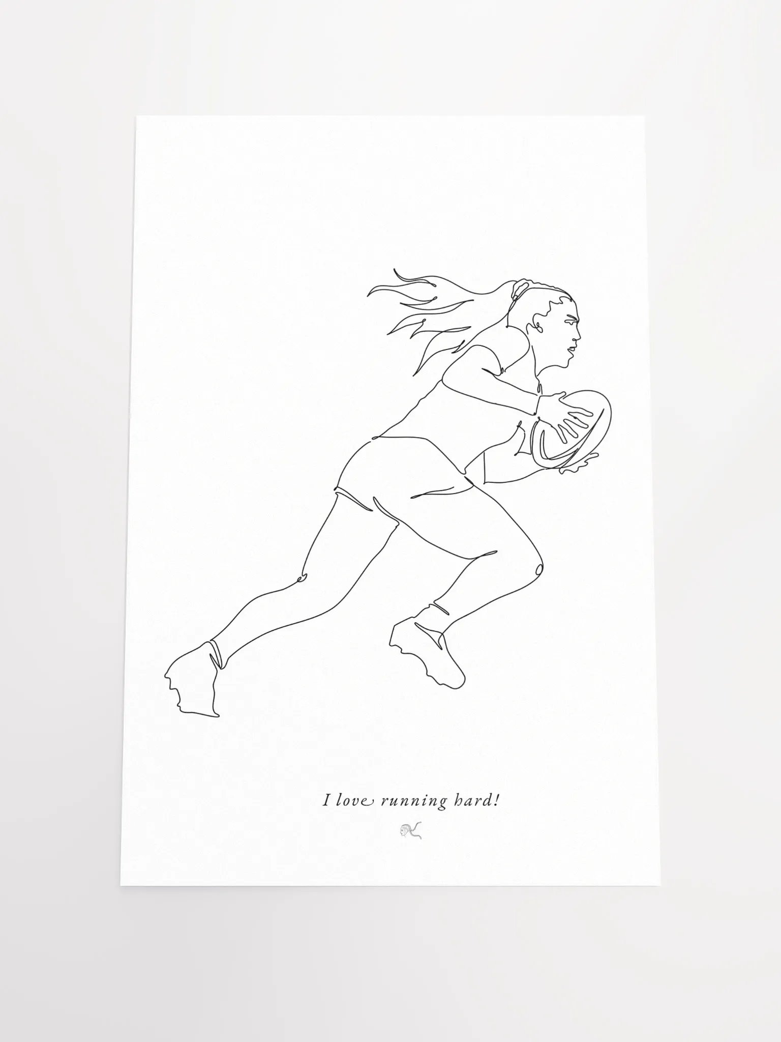 Women Rugby Poster <3 hard Runs product image (2)