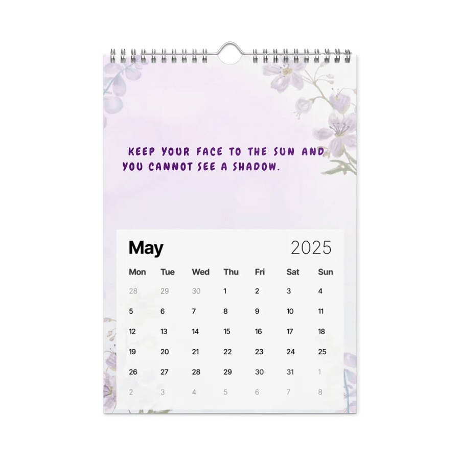 FLORAL INSPIRATIONAL QUOTES WALL CALENDAR 2025 product image (10)