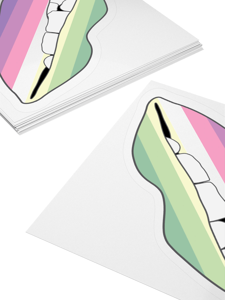 Genderfae Pride Flag Biting Lips Sticker product image (11)