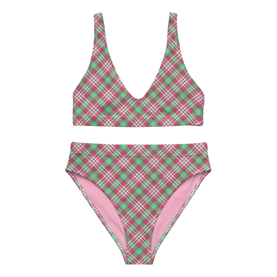 Mint Green and Pink Plaid Bikini product image (2)