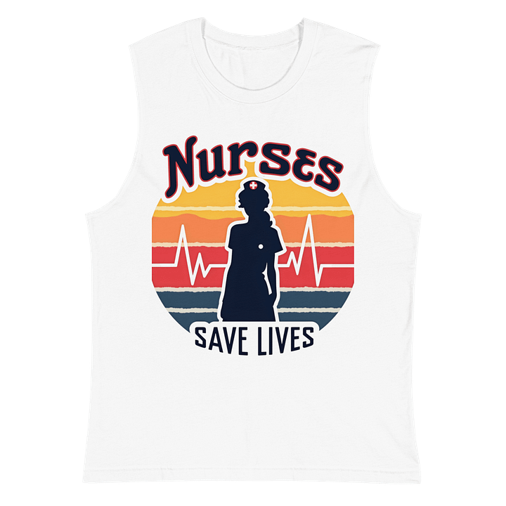 Sunset Silhouette Nurses Save Lives Muscle Tank product image (2)