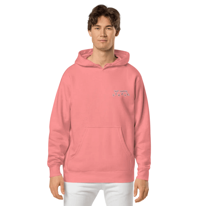 *not* mentally linear (L.C. pink bubble design) embroidered pigment hoodie product image (2)