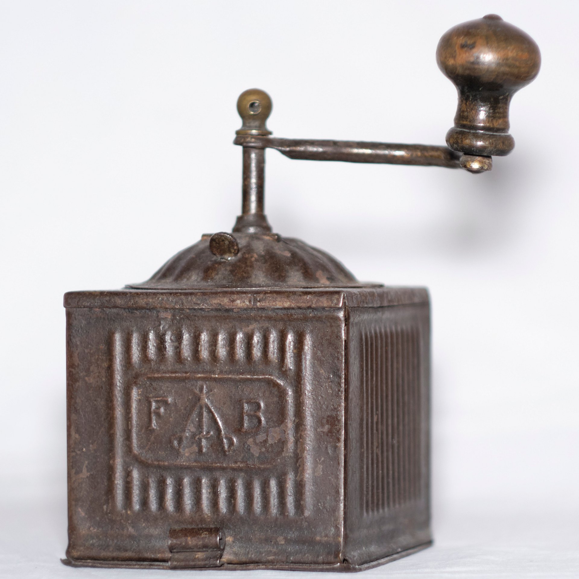 1900's Italian Metal Coffee Grinder, 'F B' product image (1)