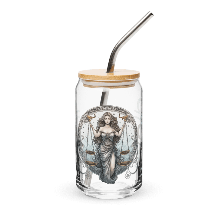 Libra Zodiac Glass Can Sipper product image (2)
