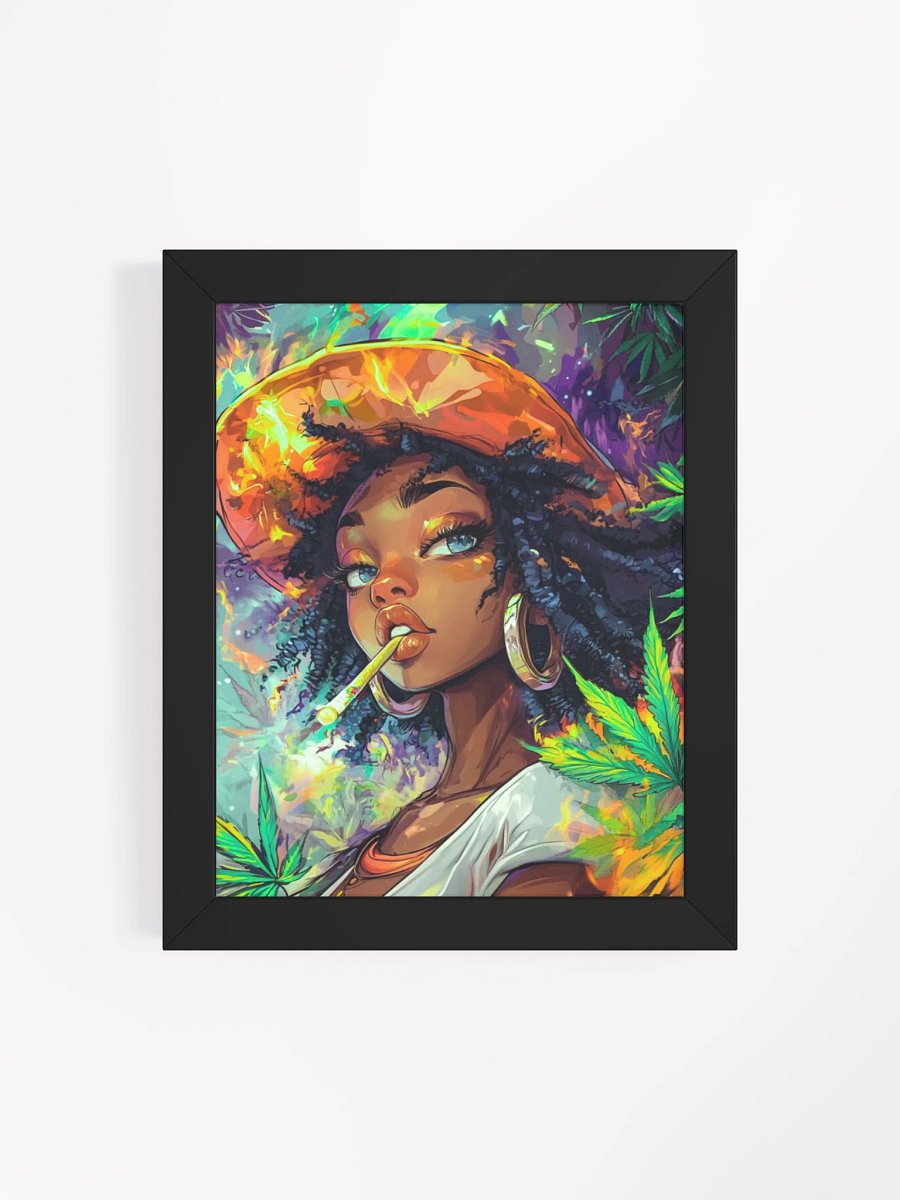 Afro Blunt Babe” Framed Poster – Bold Cannabis Art for Homes, Mancaves, Dispensaries & Chill Lounges product image (22)