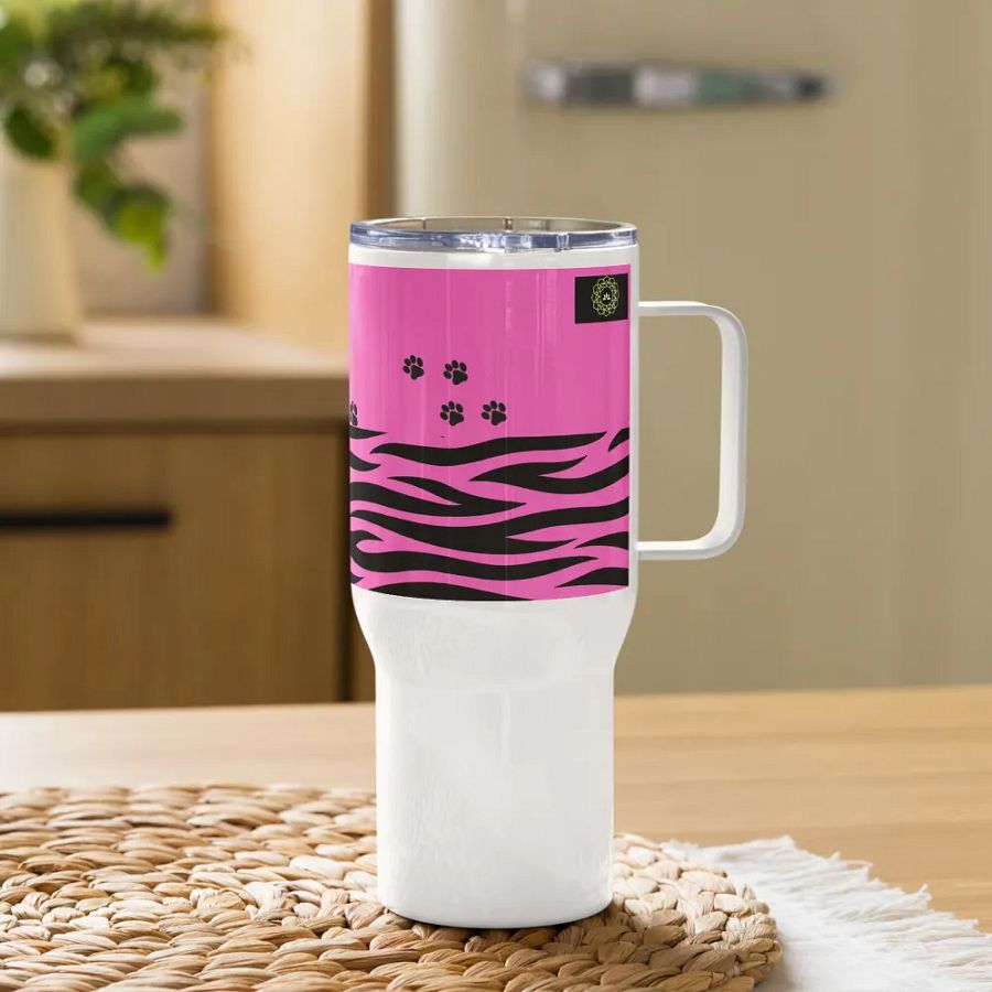 Zebra Stripes & Paw Prints Travel Mug product image (11)