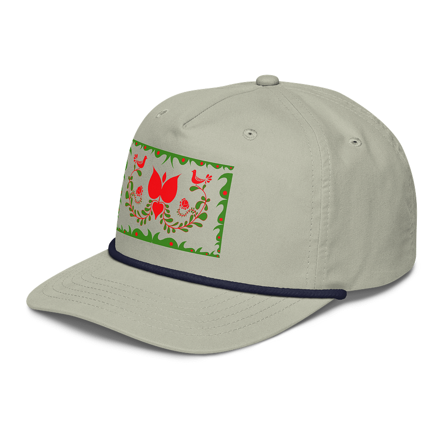 Hungarian Floral and Bird Design Golf Rope Cap product image (3)