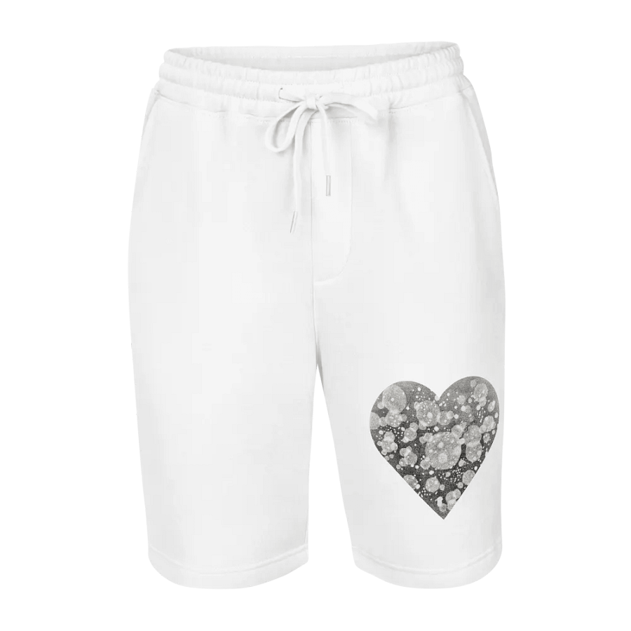 Nashīnasu - Men's Light Particles Heart Fleece White Shorts product image (7)