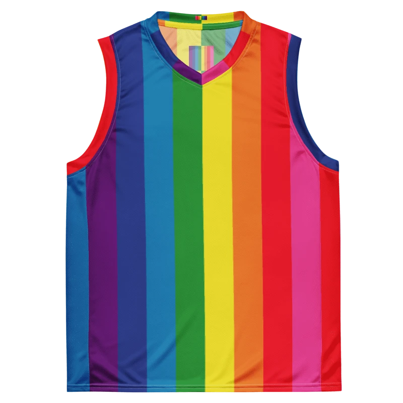 1978 Rainbow Pride Flag = 8-Color - All-Over Print Basketball Jersey product image (1)