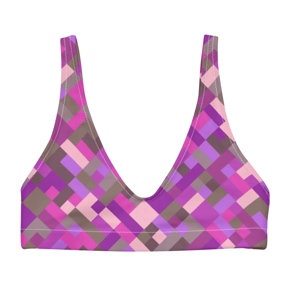 Colorful Mosaic Pattern Design Padded Bikini Top - v5 product image (3)