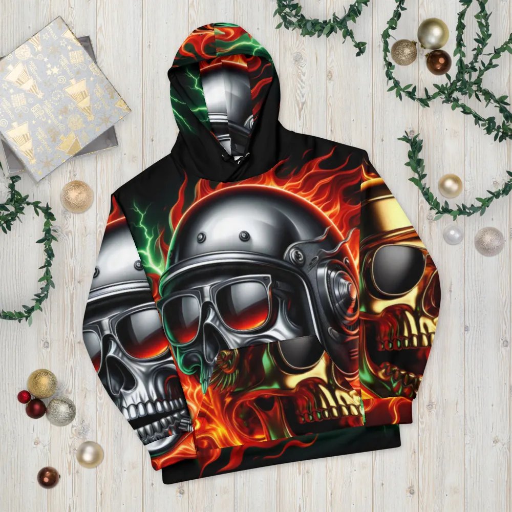 Flaming Skull - Unisex Skull Hoodie #50 product image (10)
