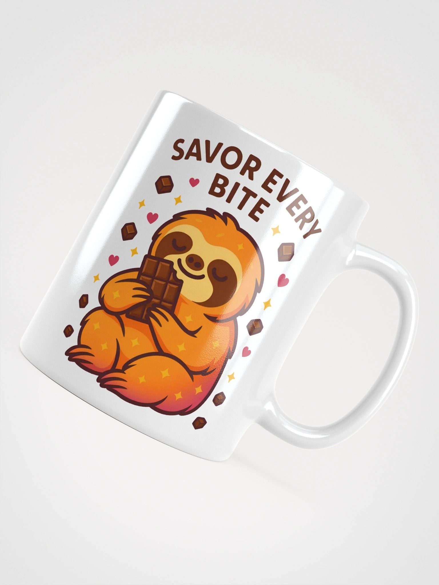 Savor Every Bite Mug – Adorable Sloth with Chocolate Bar for Slow, Sweet Moments product image (4)
