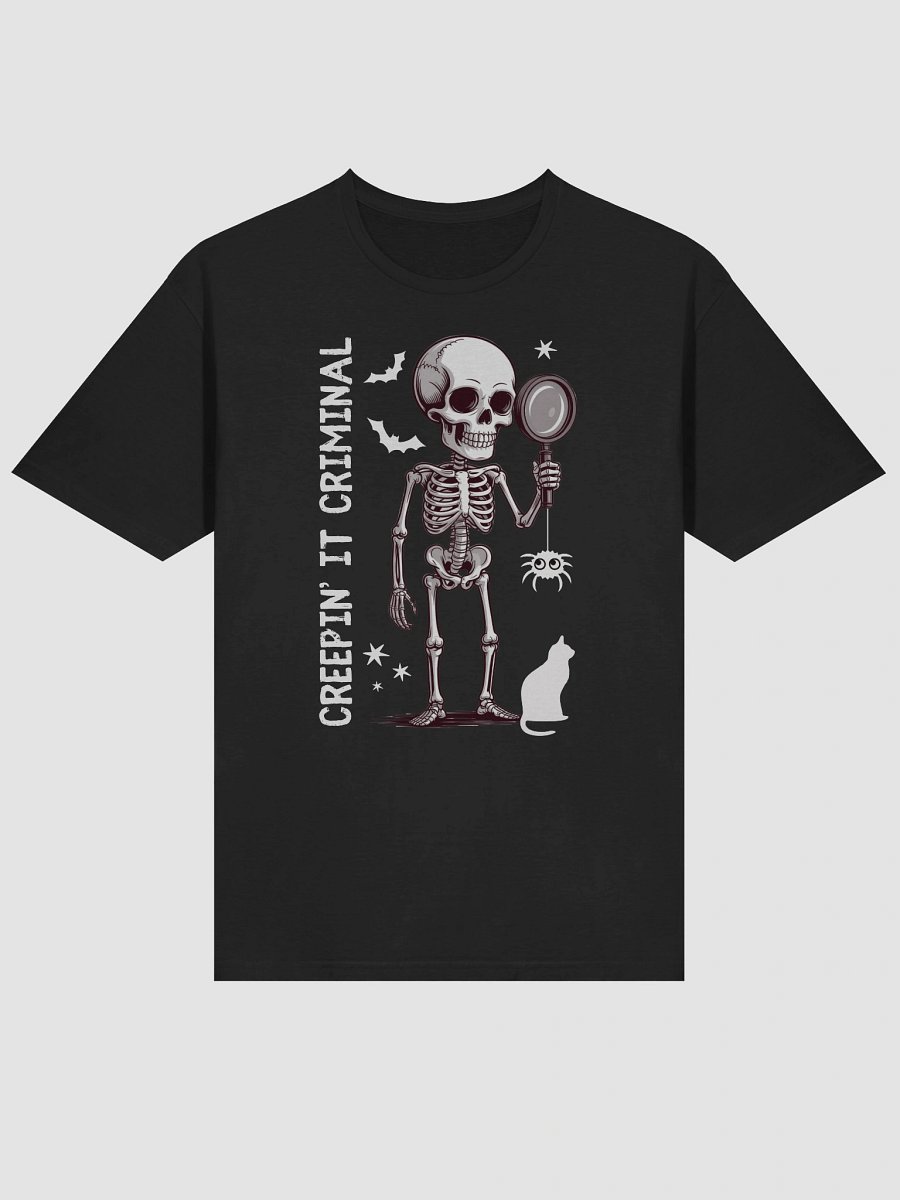 Creepin’ It Criminal Halloween T-Shirt for True Crime Lovers - Dark product image (4)