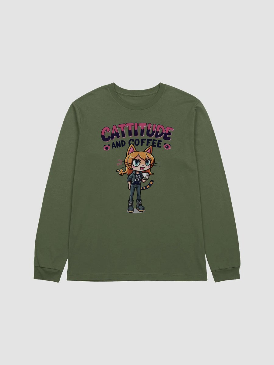 Cattitude and Coffee Long Sleeve Tee product image (10)