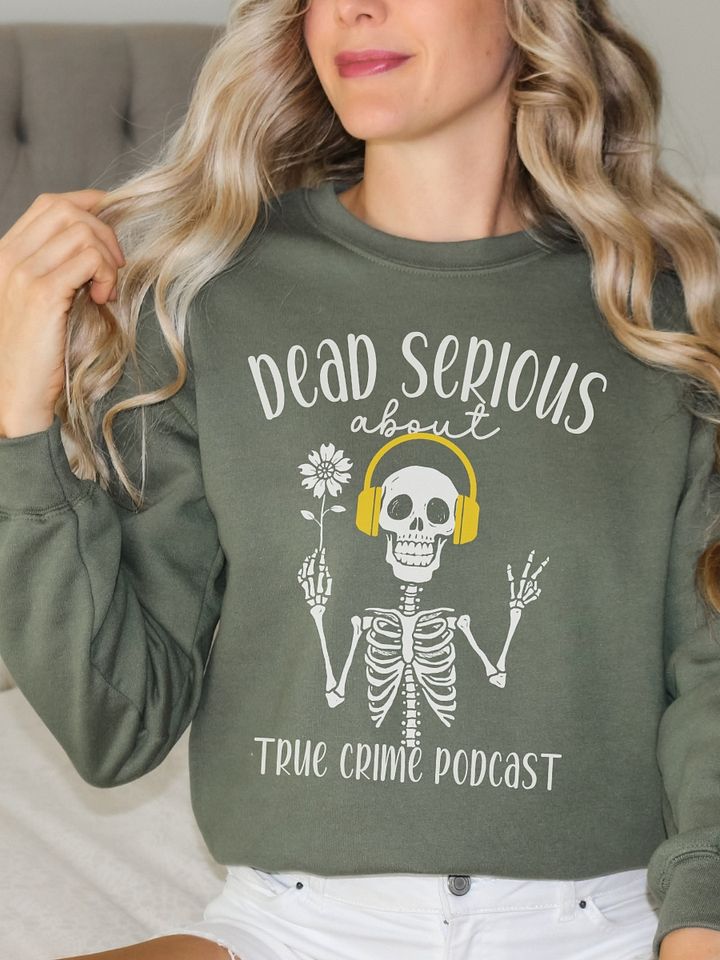 Skeleton True Crime Podcast Sweatshirt product image (9)