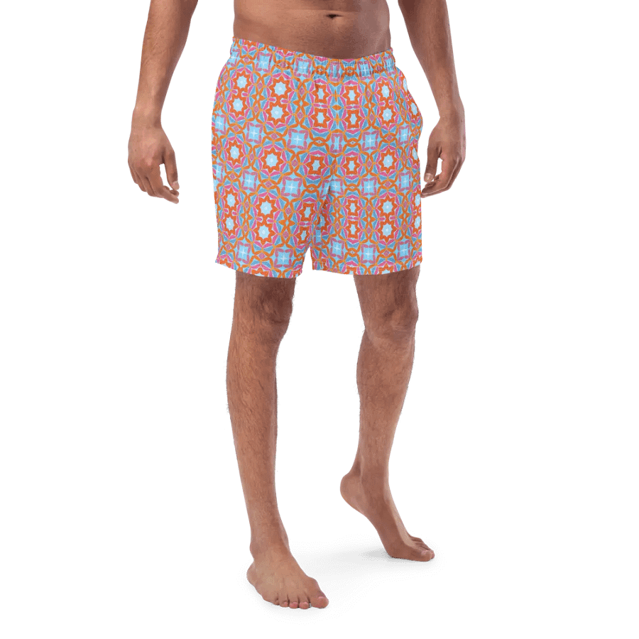 Vibrant Geometric Swim Trunks for Men product image (4)