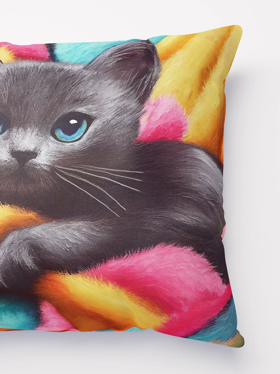 Dark Grey Kitten - Cute Cat Throw Pillow product image (3)