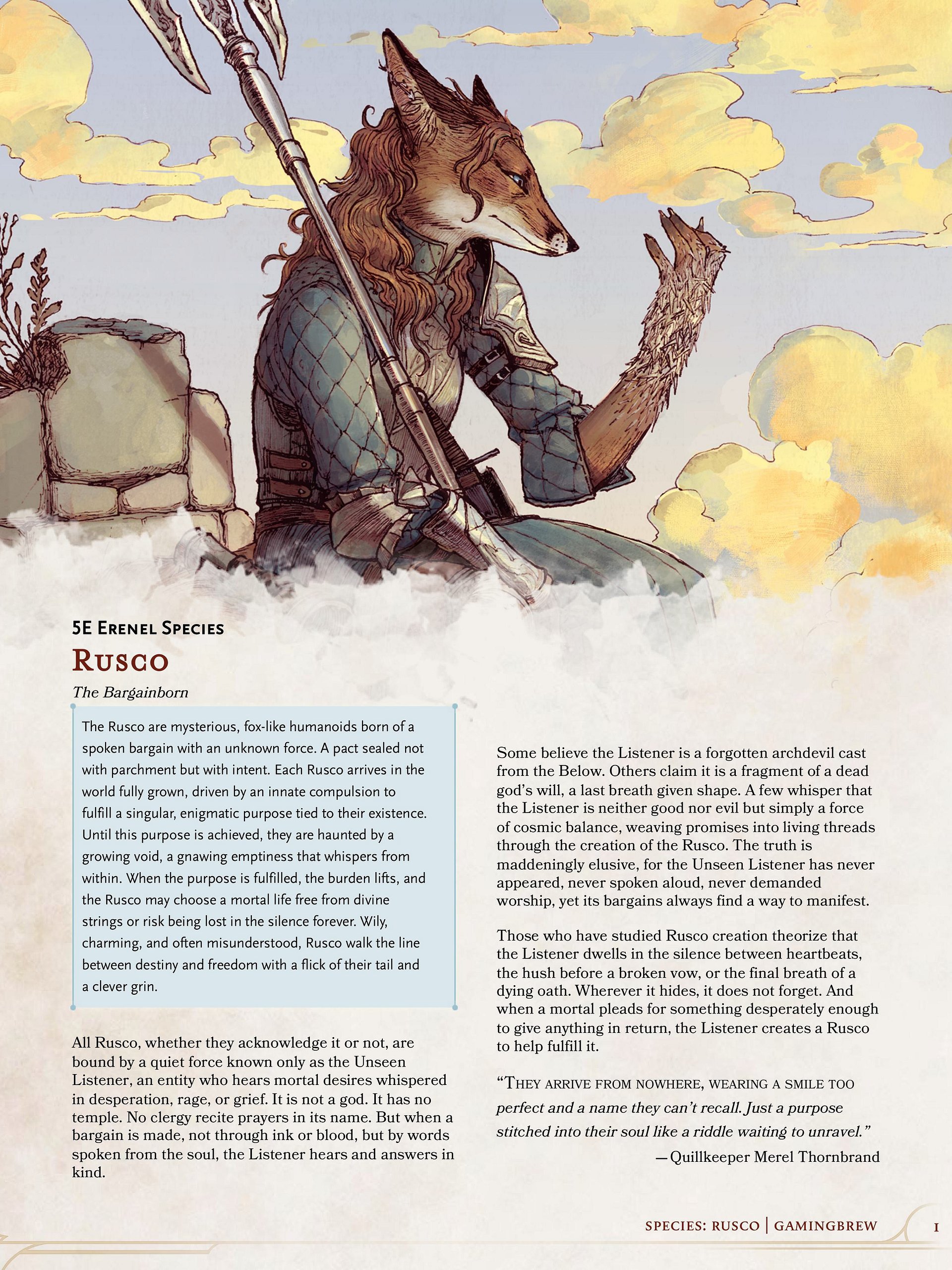 Rusco | 5E Species product image (2)