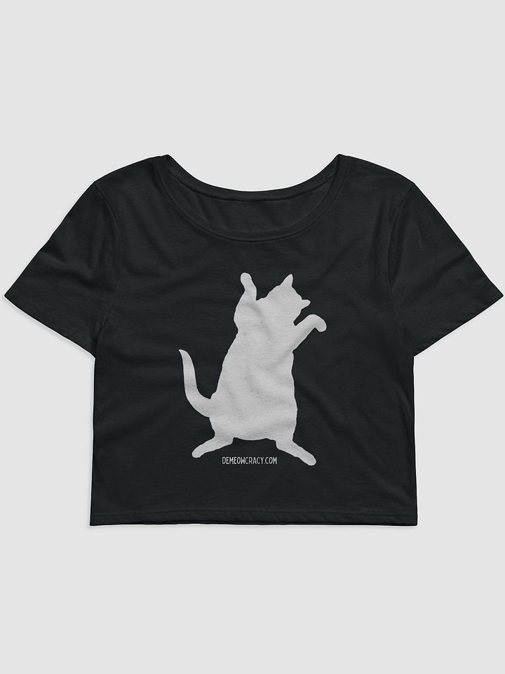 White Cat Silhouette Dancing for DeMeowcracy Women's Crop Tee product image (1)