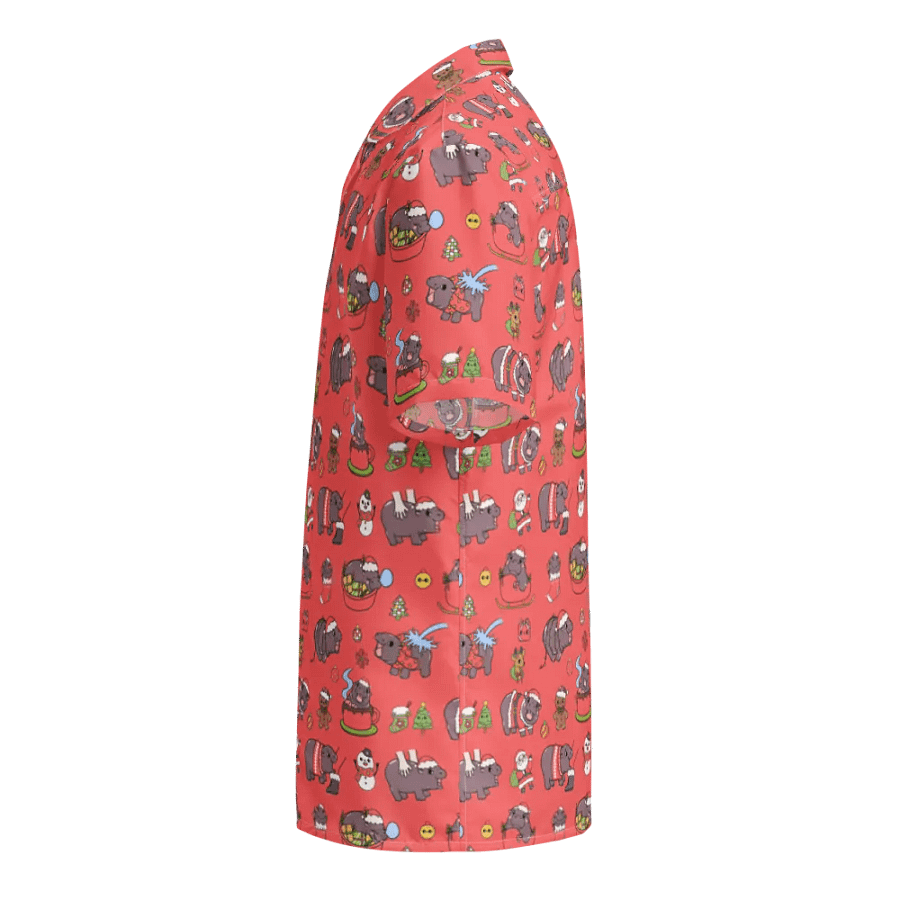 MOODENG'S RED CHRISTMAS HAWAIIAN SHIRT! product image (4)