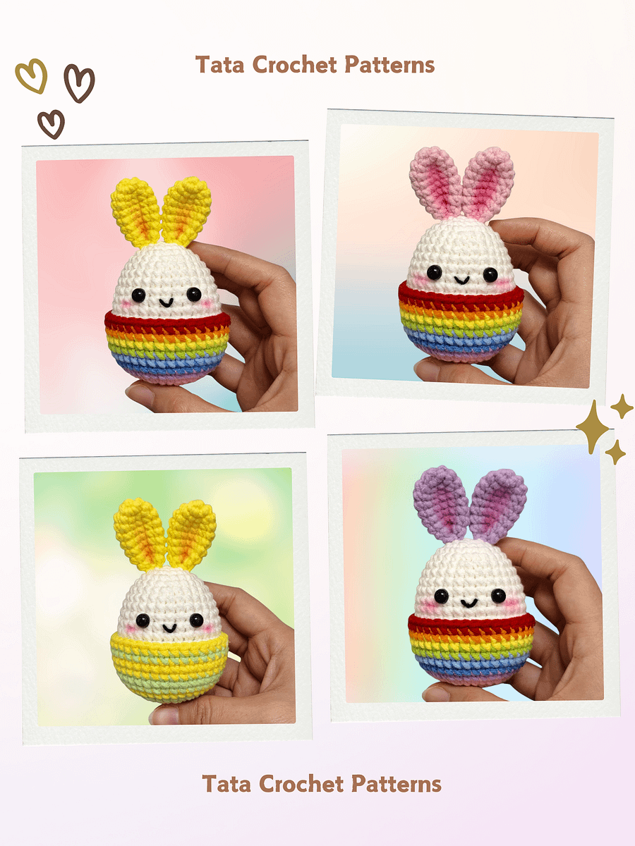 (8 in 1) Crochet Pattern - Super Cute Easter Bunny Eggs Amigurumi product image (8)