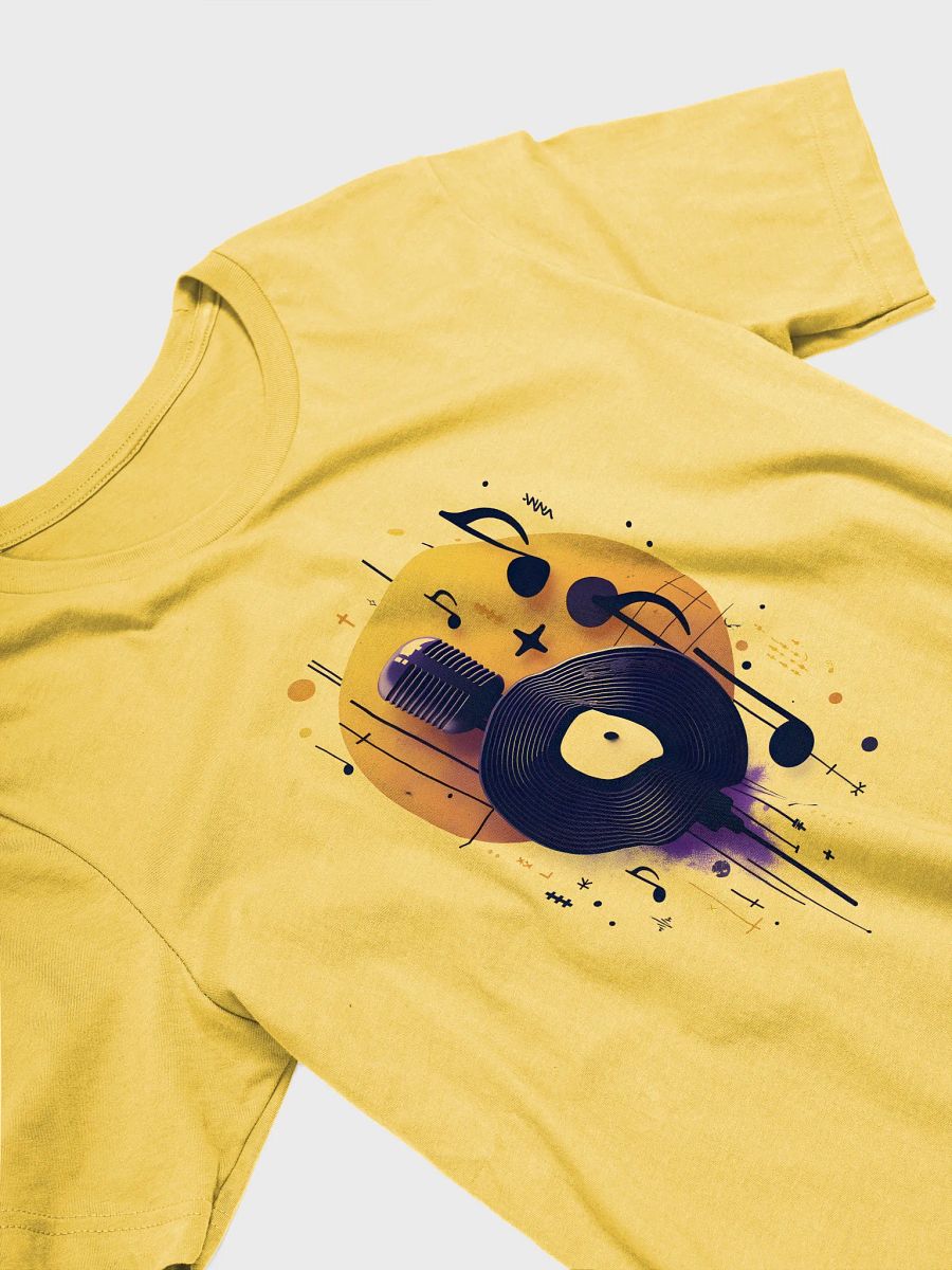 Retro Vibes Graphic Art, Microphone, Vinyl & Sound Waves, Music T-shirt Design product image (43)