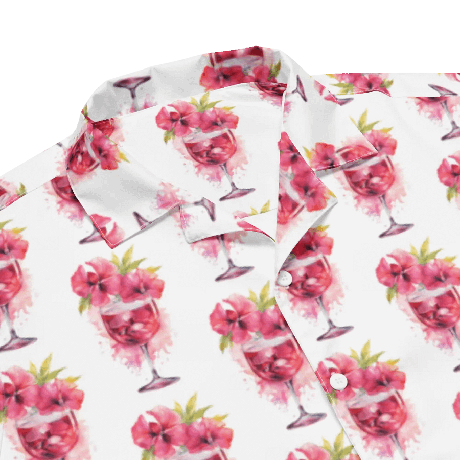Hawaiin Style Shirt, Button Up, Unisex, Tropical Wine product image (3)