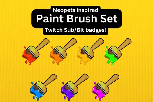 Neopets Paint Brush Set - Twitch Sub/Bits Badges product image (1)