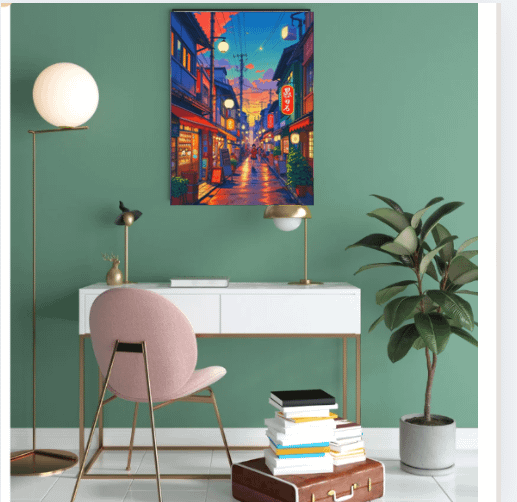 Tokyo Tea House Cartoon Japanese Wall Art product image (1)