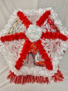 Custom Red & White Parasol product image (2)