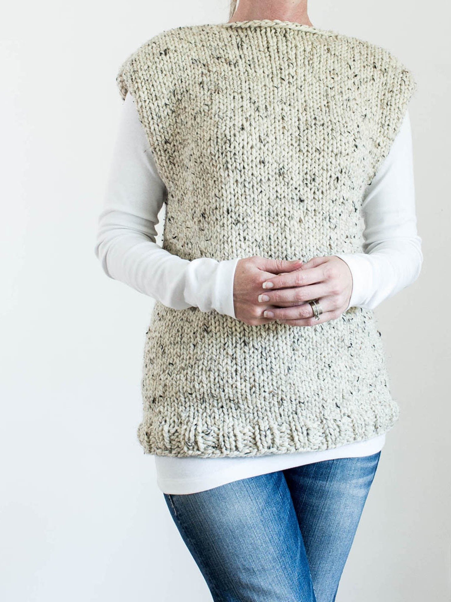 Chunky Knit Tank Top Pattern - Frosty Morning product image (1)